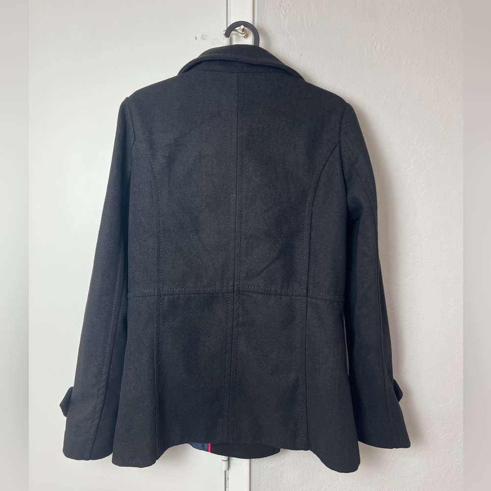 Thread & Supply Black Double-Breasted Peacoat Perfect Spring Transition Coat - M - Picture 5 of 15